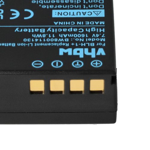 VHBW Akkumulátor Olympus BLH-1-hez - 1600 mAh, 7,4 V, Li-Ion