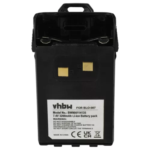 VHBW Radio Akku BLO-004, BLO-007, BLO-001 - 3200 mAh 7,4 V Li-Ion