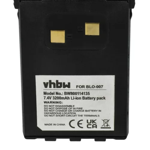 VHBW Radio Akku BLO-004, BLO-007, BLO-001 - 3200 mAh 7,4 V Li-Ion