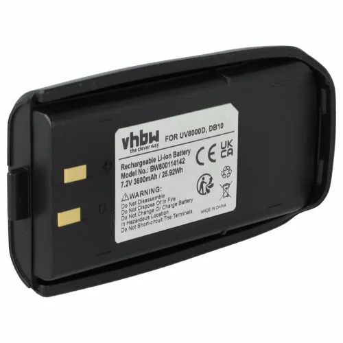 VHBW Radio Akku UV8000D, DB10 - 3600 mAh 7,2 V Li-Ion