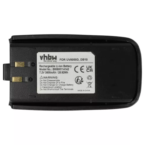 VHBW Radio Akku UV8000D, DB10 - 3600 mAh 7,2 V Li-Ion