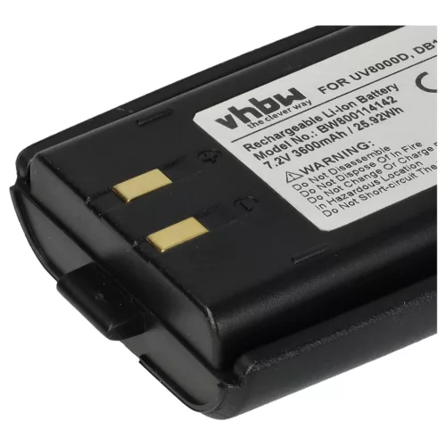 VHBW Radio Akku UV8000D, DB10 - 3600 mAh 7,2 V Li-Ion