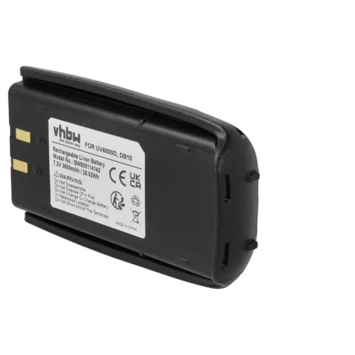 VHBW Radio Akku UV8000D, DB10 - 3600 mAh 7,2 V Li-Ion