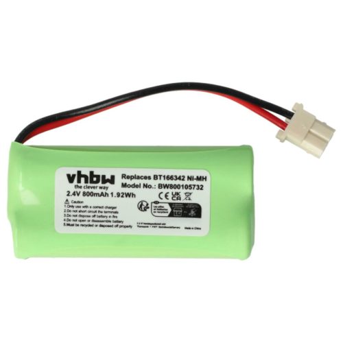 VHBW Baby Monitor Battery V-Tech BT166342, 43AAA70PS2, BT266342 - 800 mAh 2.4 V NiMH
