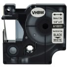 VHBW Dymo 18051 Label Tape, Black-White, 6 mm