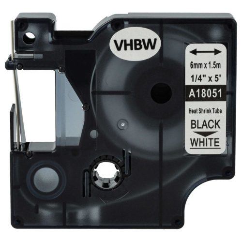 VHBW Dymo 18051 Label Tape, Black-White, 6 mm