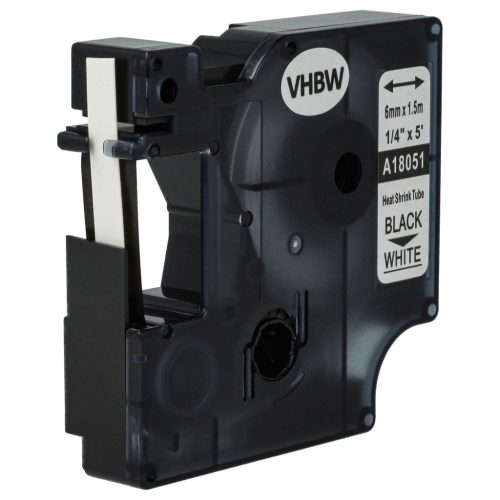 VHBW Dymo 18051 Label Tape, Black-White, 6 mm