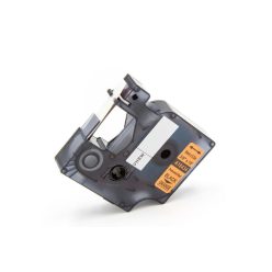 VHBW Dymo 18434 Label Tape - 9mm - Black-Orange - Bakelite