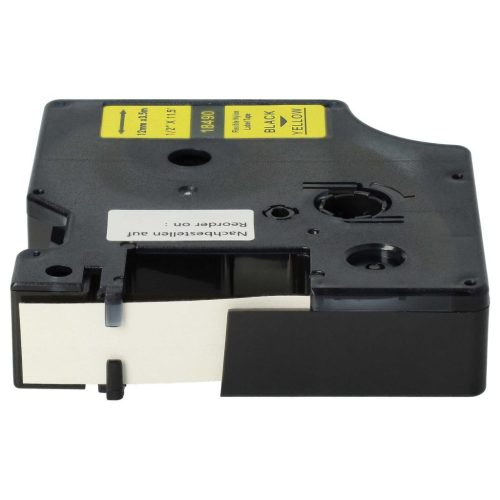 VHBW Dymo 18490 Label Tape - 12 mm, Black-Yellow, Nylon