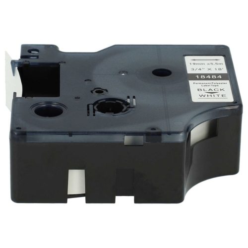 VHBW Dymo 18484 Label Tape - 19 mm, Black-White, Polyester
