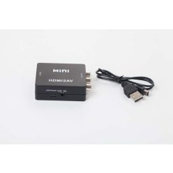   HDMI-Cinch Adapter, AV RCA Kompozit Konverter, Mini USB Kábel, Fekete