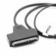 SATA-USB külső merevlemez-adapter kábel, Plug-and-Play, fekete