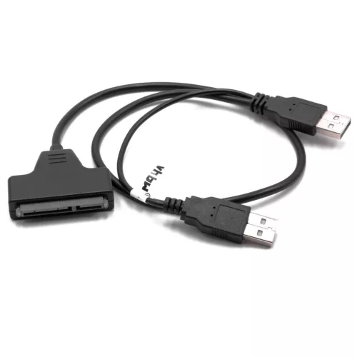 VHBW SATA-USB External Hard Drive Adapter Cable, Plug-and-Play, Black