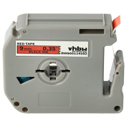 VHBW Brother M-K421 Label Tape - 9 mm, Black-Red