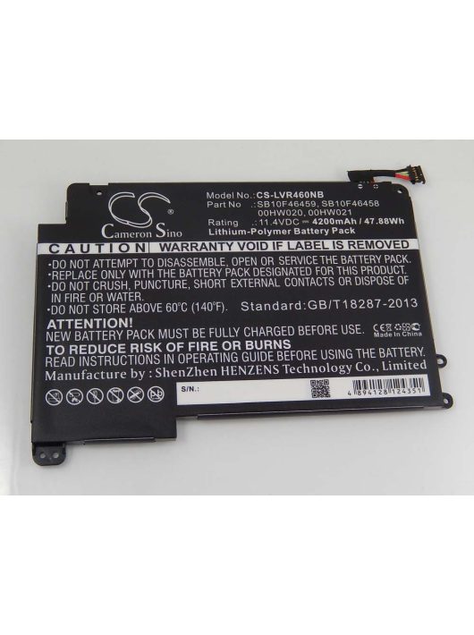 Notebook akkumulátor  Lenovo 00HW021, SB10F46458, 00HW020, SB10F46459 - 4200 mAh 11,4 V Li-polimerhez