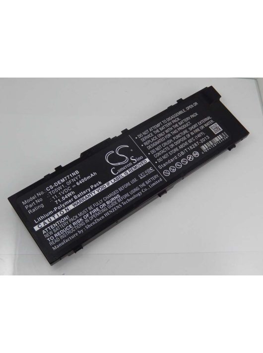 Notebook akkumulátor  Dell 451-BBSB, 451-BBSE, 1G9VM, 0FNY7 - 6400 mAh 11,1 V Li-polimer, fekete