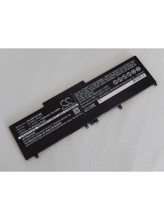 Notebook akkumulátor  Dell 4F5YV, WJ5R2-hez – 7300 mAh 11,4 V Li-Ion, fekete