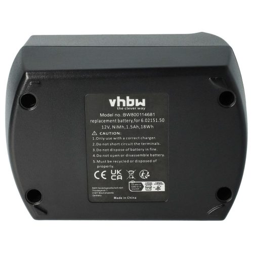 VHBW Electric power tool battery Metabo 6.02151.50, 6.25473 - 1500 mAh, 12 V, NiMH