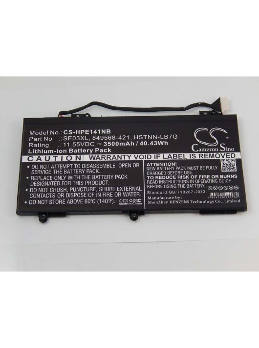 Notebook akkumulátor  HP 849909-850, 849568-421, 849908-850 - 3500 mAh 11,55 V Li-Ion, fekete