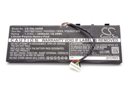 Notebook akkumulátor  Toshiba PA5209U-1BRS, P000627450 - 3650 mAh 7,2 V Li-polimer, fekete