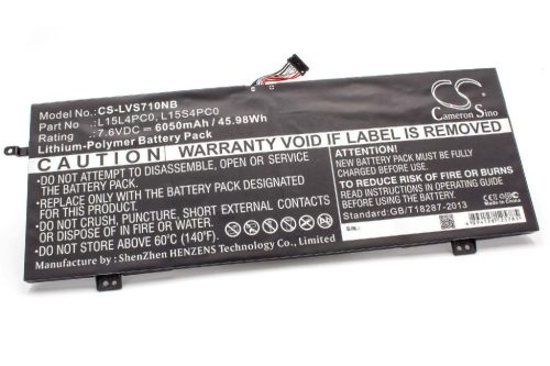 VHBW Lenovo L15L4PCO, L15S4PC0, L15L4PC0 notebook battery - 6050 mAh 7.6 V Li-polymer