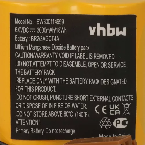 VHBW Industrial Controller Battery Dantona Matt Pack (with brown connector) - 3000 mAh 6 V Li-Ion