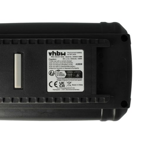 VHBW Elektromos kéziszerszámgép akkumulátor Ryobi BPL3626, BPL3626D, BPL3640, 5133002166 - 3000 mAh, 36 V, Li-Ion 