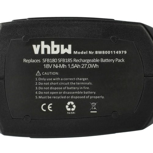 VHBW Electric Tool Battery Hilti SFB180, SFB185 - 1500 mAh 18 V NiMH