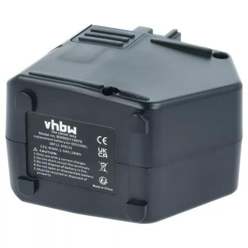 VHBW Electric Tool Battery SFB105, SBP12, SFB125, SFB121, 00315082 - 1500 mAh 12 V NiMH