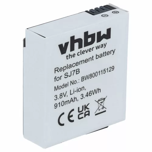 VHBW Videokamera Akkumulátor SJCam SJ7B - 910 mAh 3,8 V Li-Ion