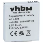VHBW Videokamera Akkumulátor SJCam SJ7B - 910 mAh 3,8 V Li-Ion