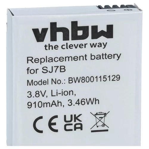 VHBW Videokamera Akkumulátor SJCam SJ7B - 910 mAh 3,8 V Li-Ion