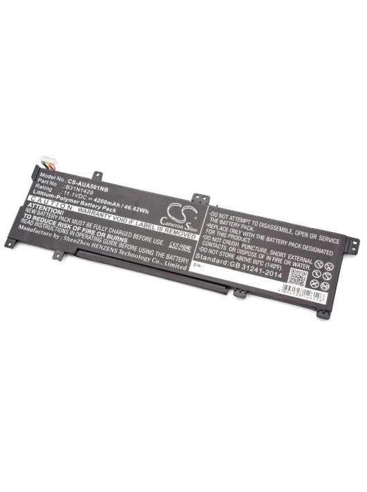 Notebook akkumulátor  Asus 0B200-01460000, 0B200-01460100 - 4200 mAh 11,1 V Li-polimer, fekete