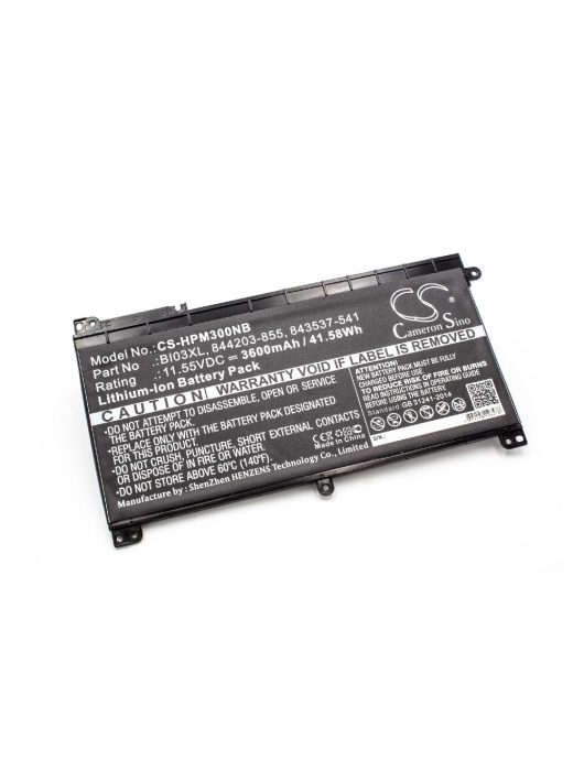 Notebook akkumulátor  HP 843537-541, 843537-421, 1LT72ES - 3600 mAh 11,55 V Li-Ion, fekete