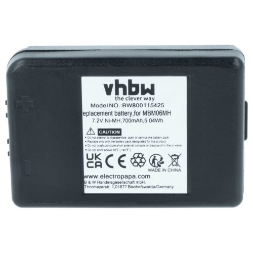 VHBW Remote Control Battery MBM06MH - 700 mAh 7.2 V NiMH