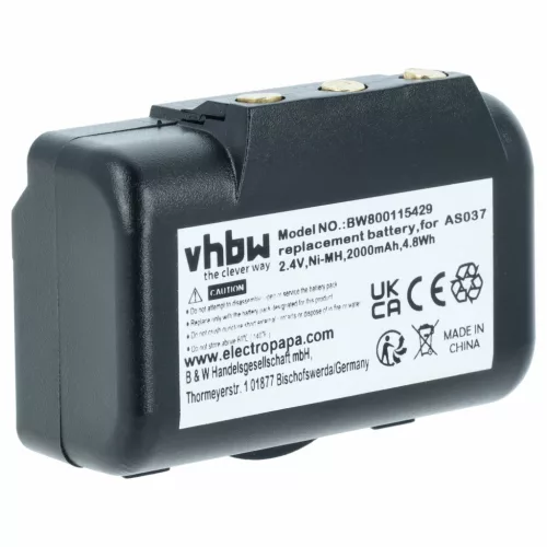 VHBW Remote Control Battery WBH04.965, AS037 - 2000 mAh 2.4 V NiMH