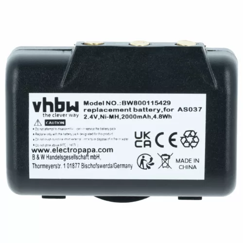 VHBW Remote Control Battery WBH04.965, AS037 - 2000 mAh 2.4 V NiMH