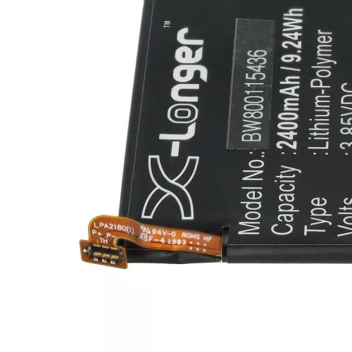 VHBW Mobiltelefon Akku TLP024C2, TLP024C1, CAC2400011C1, C2400007C2 für Telefone – 2400 mAh 3,85 V Li-Polymer