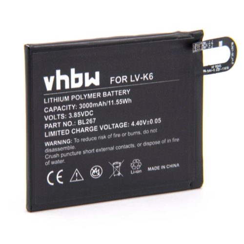 VHBW Mobile Phone Battery for Lenovo BL267 - 3000 mAh 3.85 V Li-Polymer - Smartphone Battery