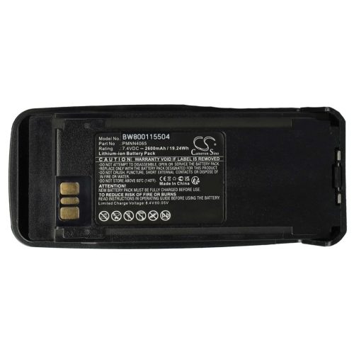 VHBW Radio Akku Motorola NNTN4066, NNTN4077, NNTN4103 - 2600 mAh 7,4 V Li-Ion + Gürtelclip