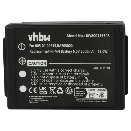 VHBW Remote Control Battery 005-01-00615, BA205000, BA206000, BA205030 - 2000 mAh 6 V NiMH