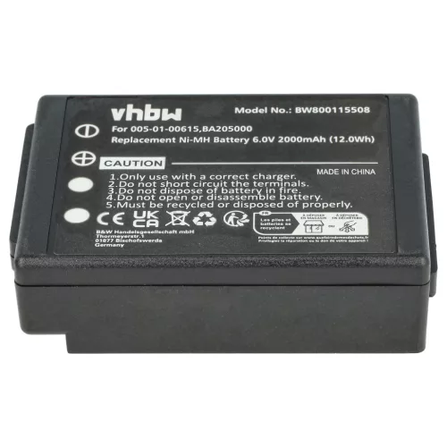 VHBW Remote Control Battery 005-01-00615, BA205000, BA206000, BA205030 - 2000 mAh 6 V NiMH