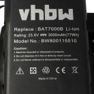 VHBW Battery Robomow MRK7005A, 8IFR27/66, BAT7000B, BAT7001A - 3000 mAh 25.6 V Li-Ion