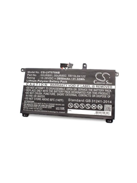 Notebook akkumulátor  Lenovo 00UR890, 00UR891, 00UR892, 01AV493 - 2050 mAh 15,28 V Li-polymer