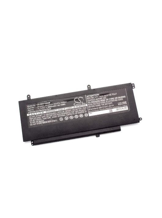 Notebook akkumulátor  Dell 0PXR51, PXR51, D2VF9, 0YGR2V készülékekhez – 3800 mAh 11,1 V Li-Ion, fekete