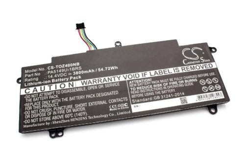 Notebook akkumulátor  Toshiba PA5194U-1BRS - 3800 mAh 14,4 V Li-Ion, fekete