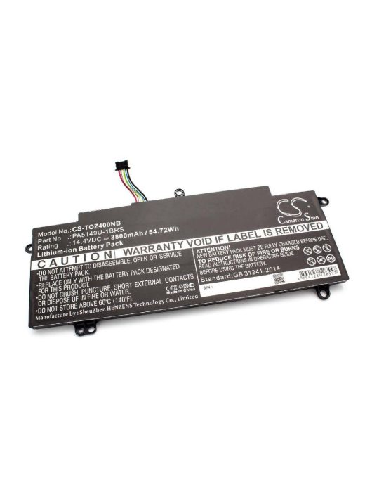 Notebook akkumulátor  Toshiba PA5194U-1BRS - 3800 mAh 14,4 V Li-Ion, fekete