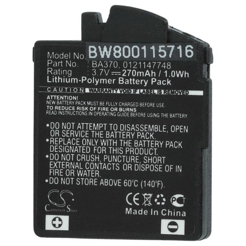 VHBW Drahtloser Kopfhörer Akku Sennheiser 0121147748, BA370, BA 370 PX - 270 mAh 3,7 V Li-Polymer