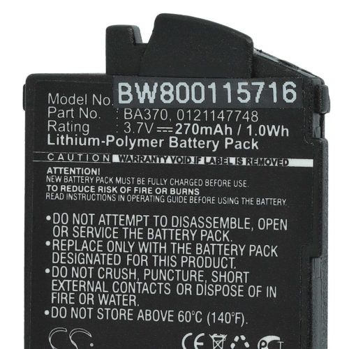 VHBW Drahtloser Kopfhörer Akku Sennheiser 0121147748, BA370, BA 370 PX - 270 mAh 3,7 V Li-Polymer