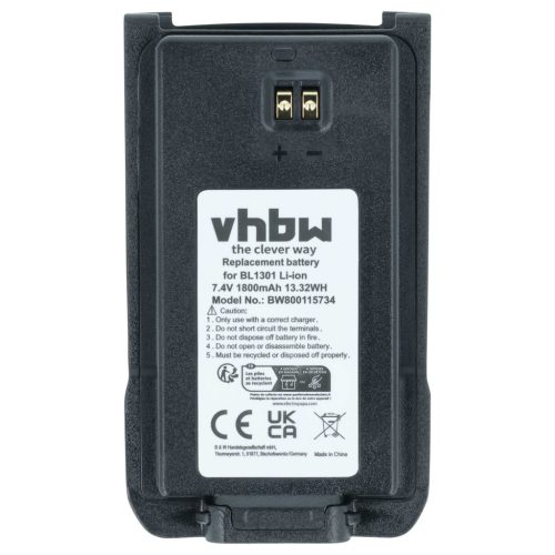 VHBW Radio Akku BL2407, BL1301, BL1719 - 1800 mAh 7,4 V Li-Ion